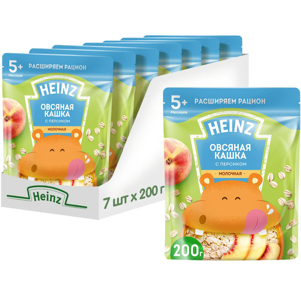 Каша детская молочная Heinz овсяная с персиком 7шт по 200гр купить на ...