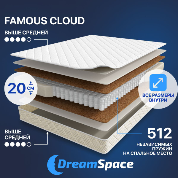 Матрас DreamSpace 2 сцепка СТМ, Независимые пружины, 70 купить c ...