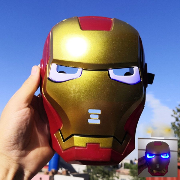 Детская Маска Железный человек Iron man со светящимися глазами - купить ...