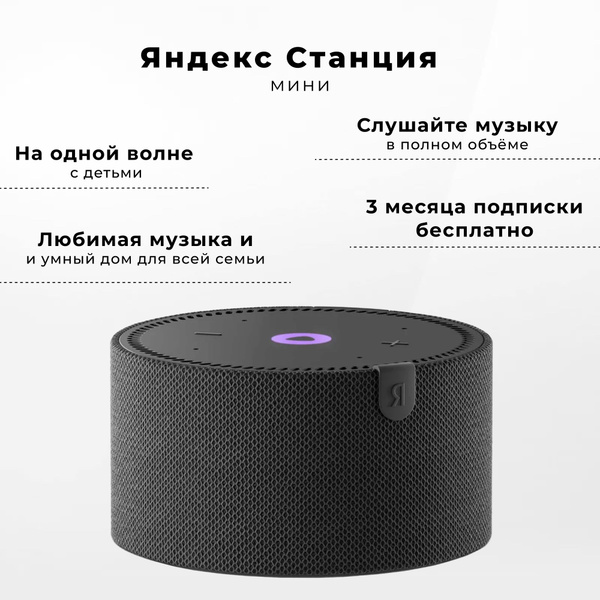 Умная колонка Яндекс Станция Мини Black (YNDX-00021K) - купить по ...