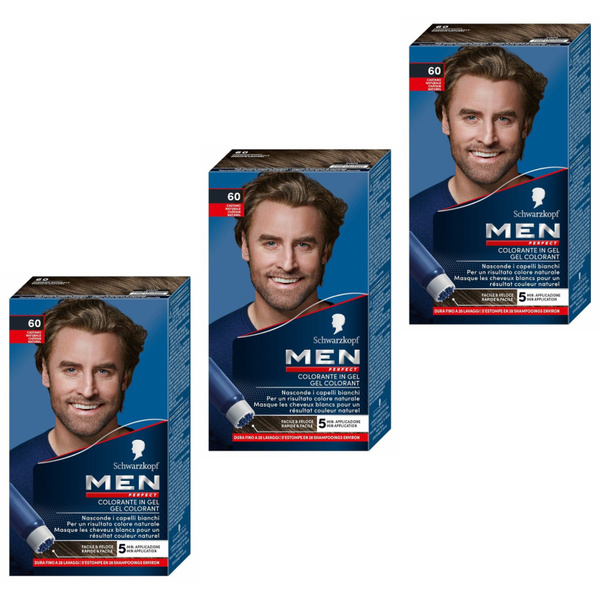 SCHWARZKOPF MEN Perfect тон 60 Оттеночный гель против седины для мужчин ...