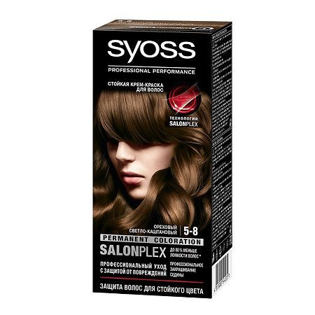 Syoss Стойкая крем-краска для волос Color 5-8 ореховый светло ...