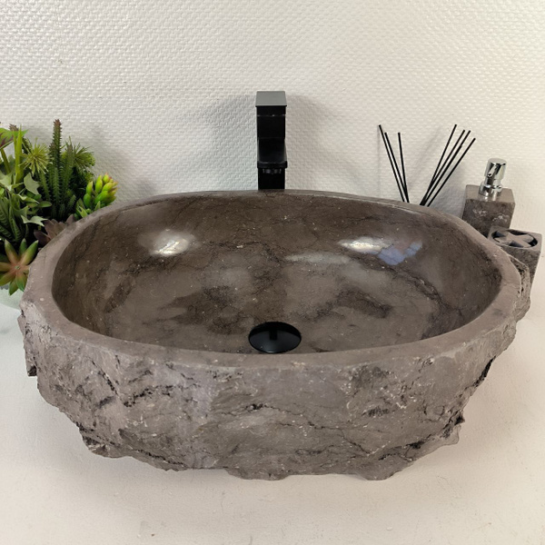 Каменная раковина из мрамора Erozy Black EM-05566 (56*44*16) 0892 из ...