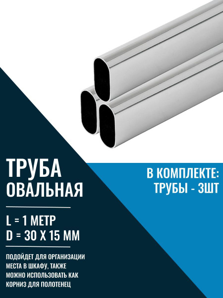 Труба овальная 15х30мм. L1000mm. купить на OZON по низкой цене (1754181176)