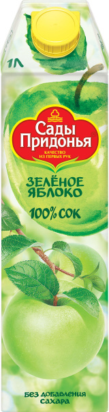 Сок САДЫ ПРИДОНЬЯ Зеленое яблоко восстановленный тетра-пак, 1L купить ...