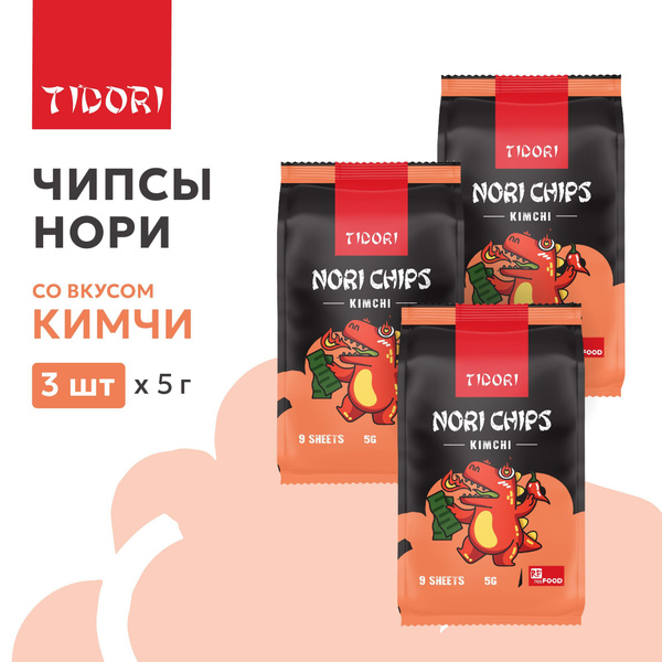 Чипсы нори Tidori, Корея, Кимчи, (5г х 3) 15г купить на OZON по низкой ...