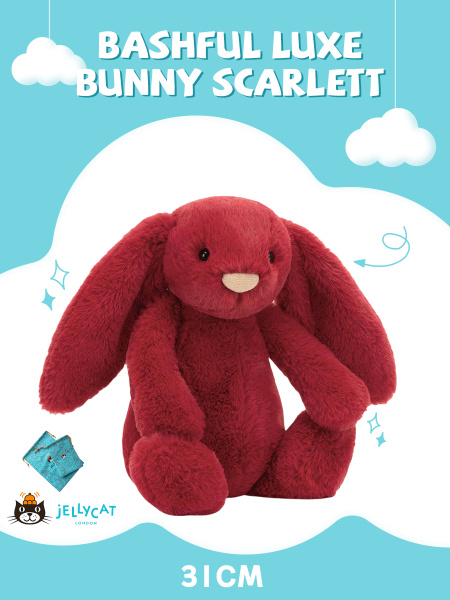 Мягкая игрушка JELLYCAT,Bashful Luxe Bunny Scarlett 31cm купить на OZON ...