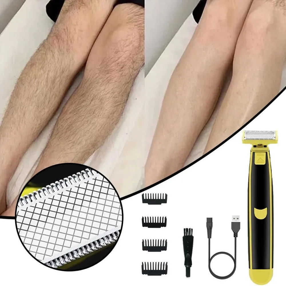 Мужская электробритва для сухой и влажной уборки, перезаряжаемая от USB back