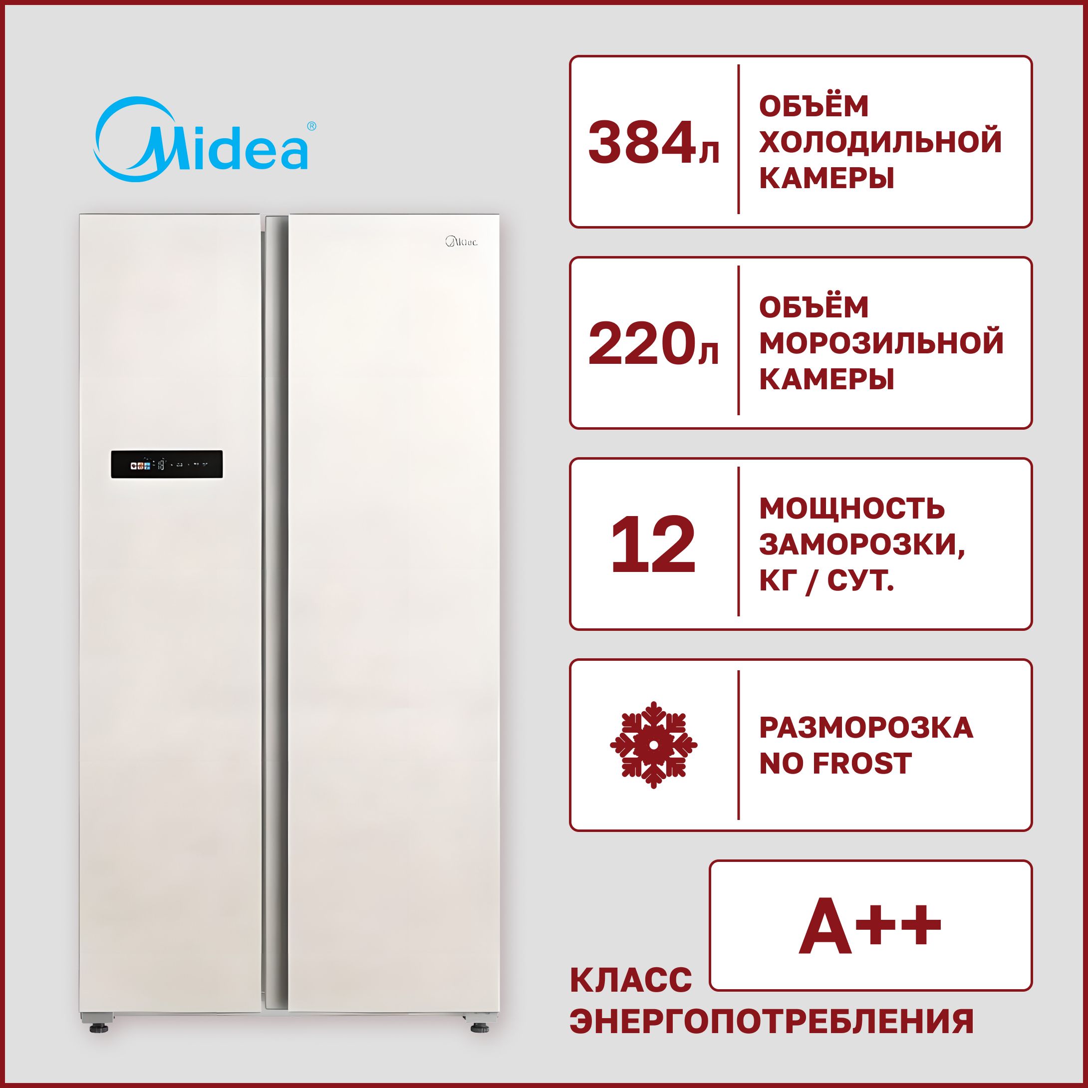 Холодильники полноразмерные Midea (Мидея) – купить на OZON по низкой цене