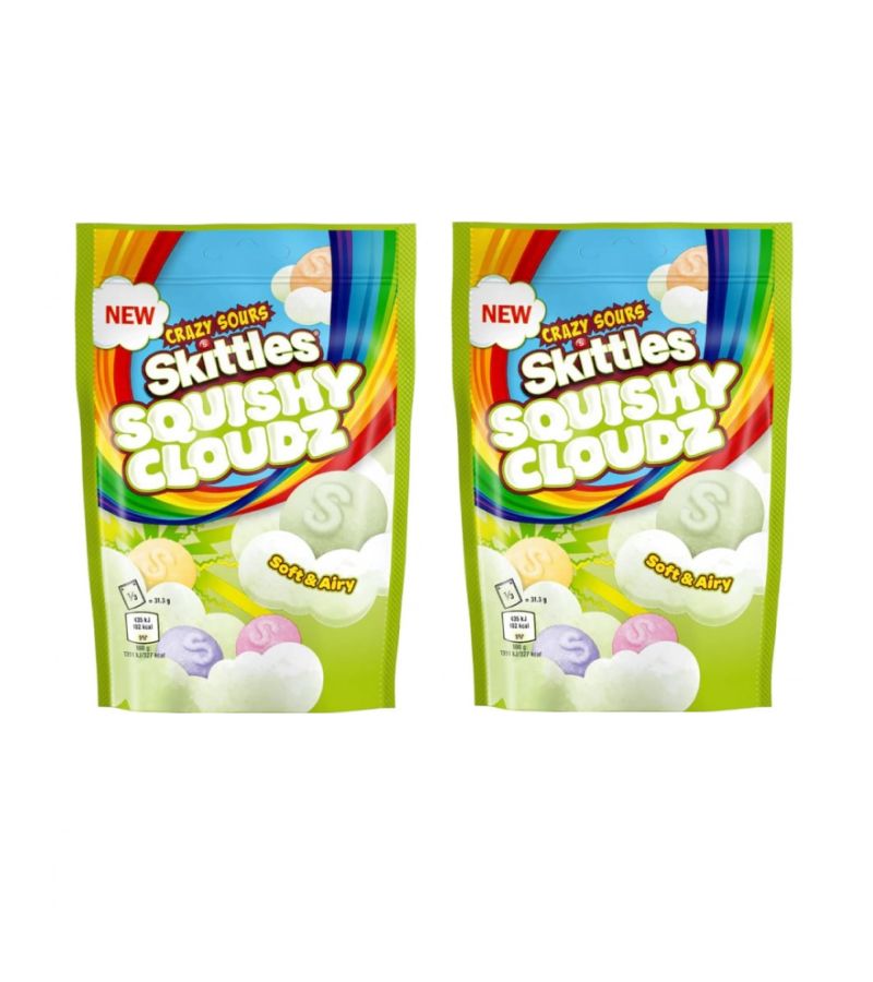 Жевательные конфеты Skittles Squishy Cloud Pouch Sour, 94 гр х 2 шт