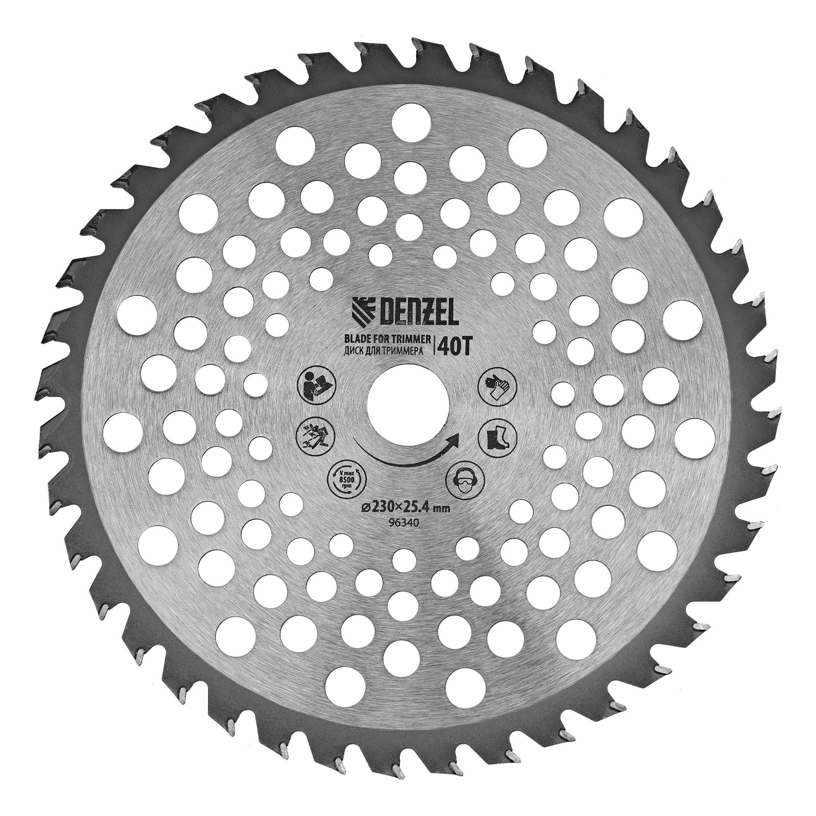 Дискдлятриммера,230х25.4мм,толщина1.3мм,40зубьевDenzel96340