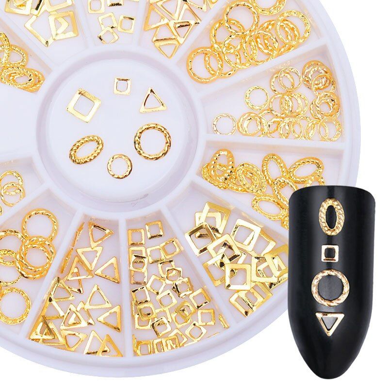 Как снять металлические фигурки с ногтей Nail Art 3D украшения для ногтей металлические в карусели, золото - купить с дос