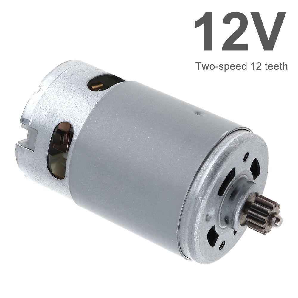 RS550 DC 12V 19500RPM Двухскоростной микромотор с 12 зубьями 8,2 мм редуктора для электродрели / шуруповерта