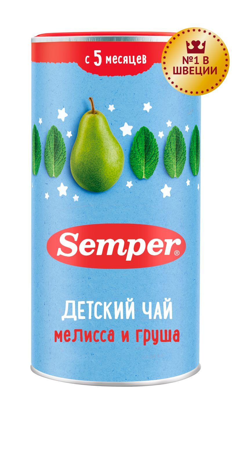 Чай фруктовый детский Semper с 5 месяцев, Мелисса и груша, 200 г