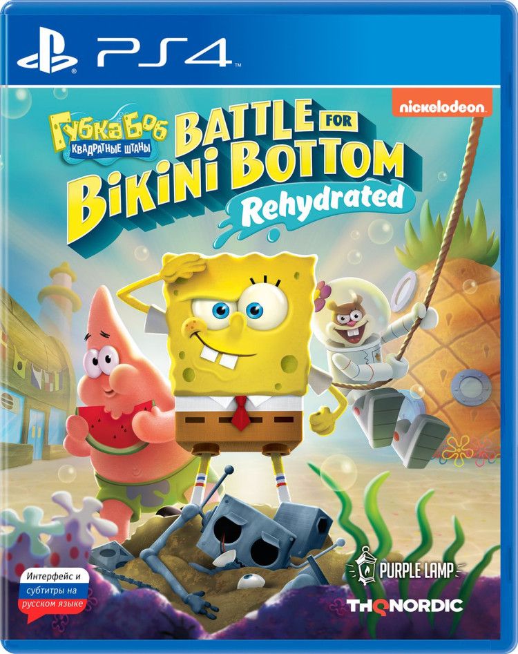 Игра SpongeBob SquarePants: Battle For Bikini Bottom – Rehydrated (PS4) (PlayStation 4, Русские субтитры)