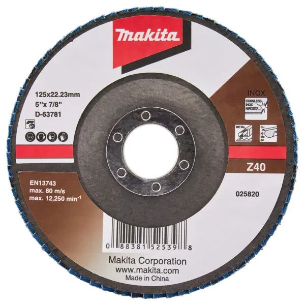 Круг лепестковый Makita D63781 P40 125x22.2 мм