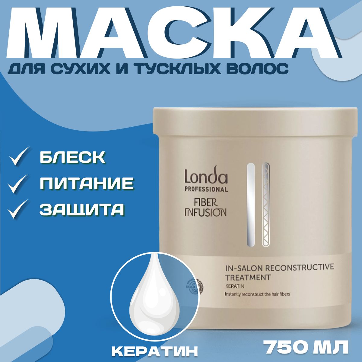 Восстанавливающая маска для волос Londa Professional Fiber Infusion 750 мл