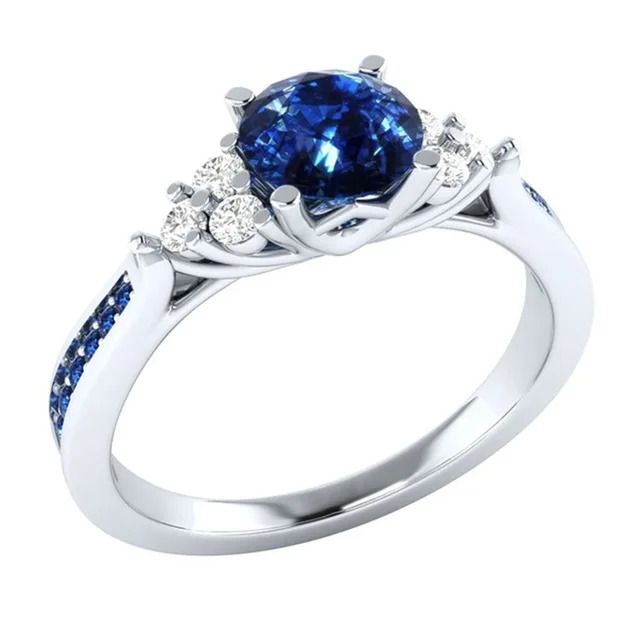 Кольца Qi xuan_темно-синий камень простой и элегантный Ring_S925 Твердые серебря