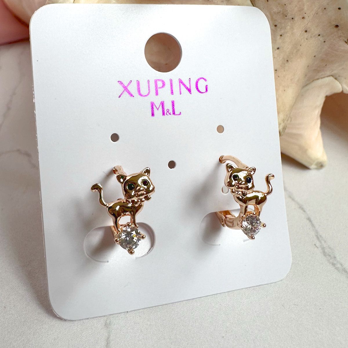 Детскиесерьги"Котики",XupingJewelry