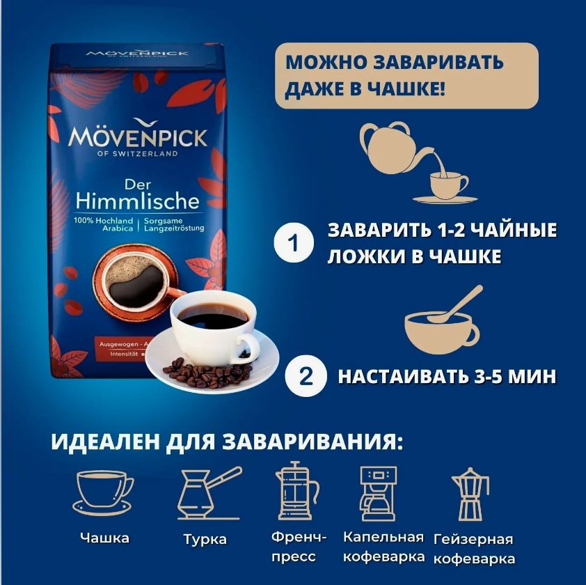 Кофе молотый Movenpick Der Himmlische 500 гр.