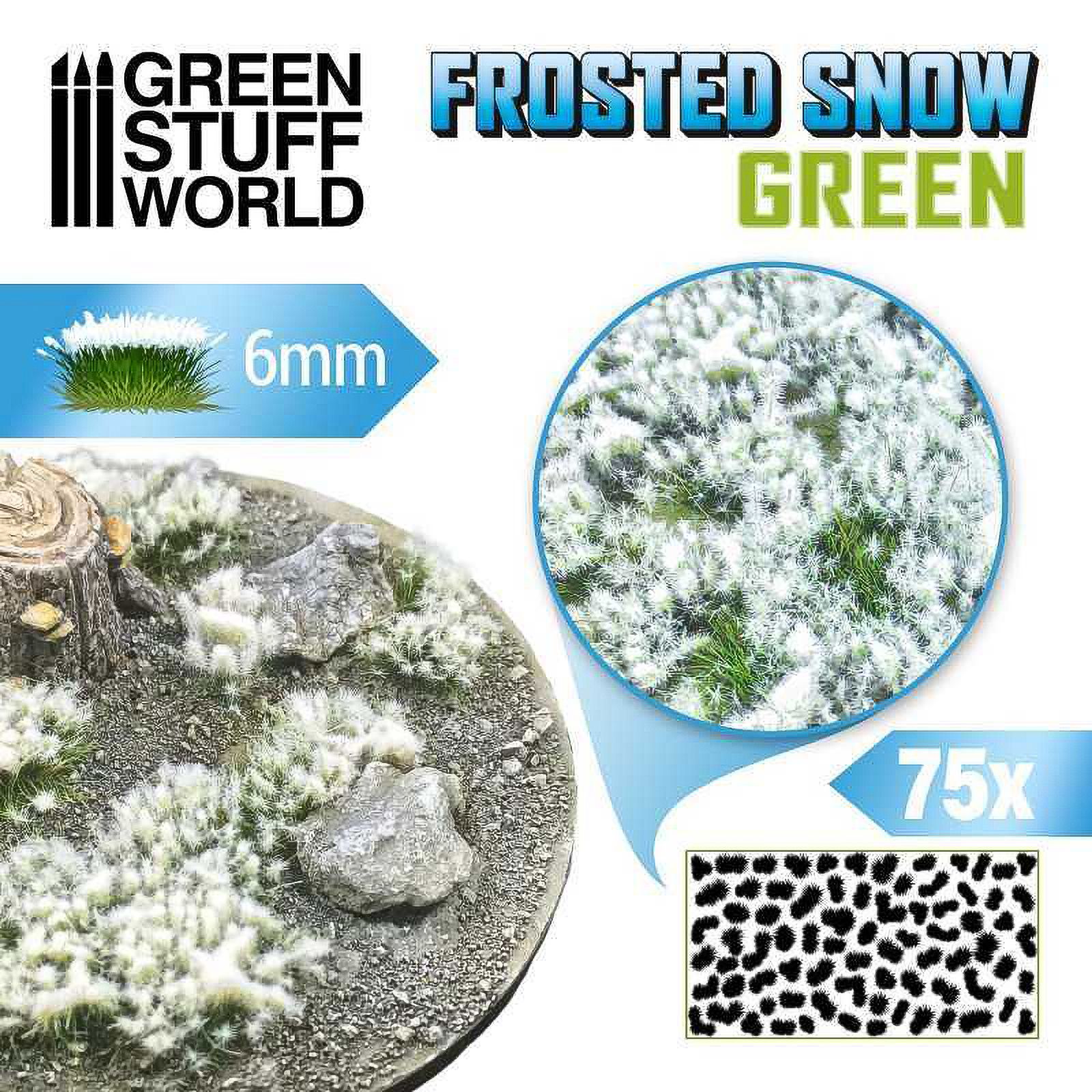 Green Stuff World: Кусты для макетов и диорам Shrub Tufts 6 mm - Frosted Snow Green