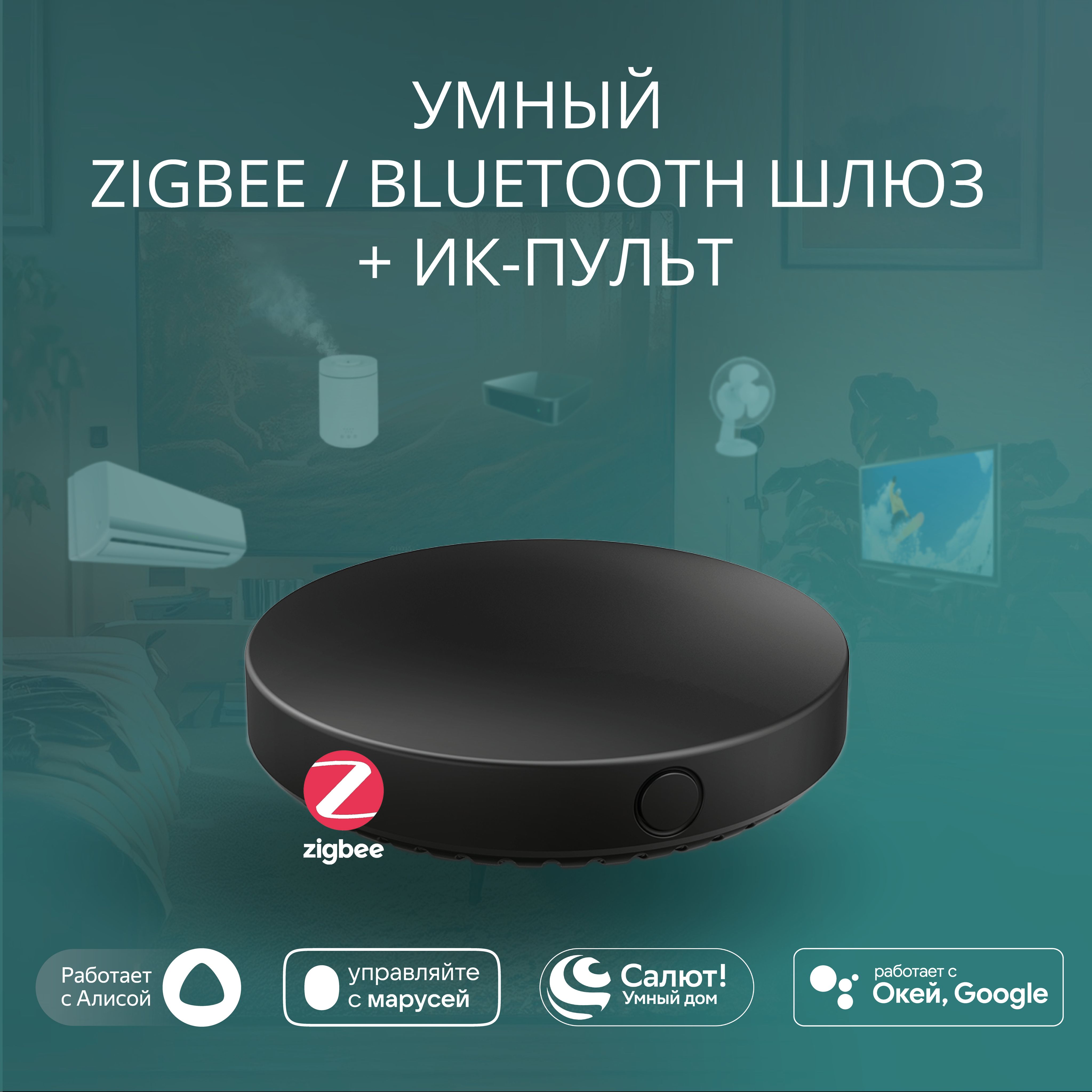 Умный хаб (шлюз Zigbee&Bluetooth + ИК-пульт) ROXIMO GWIR01 - купить с  доставкой по выгодным ценам в интернет-магазине OZON (1582604553)