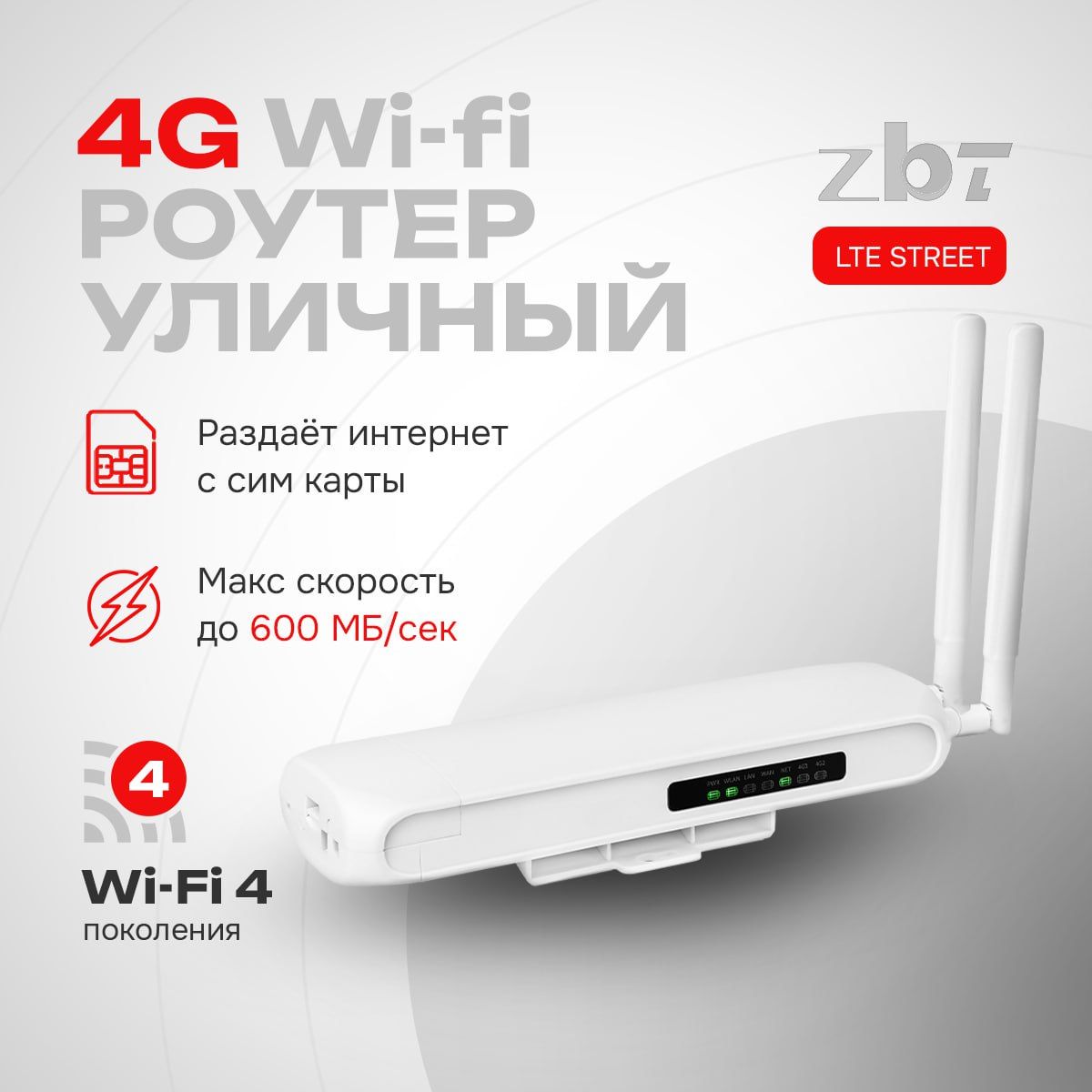 РоутерwifiссимкартойуличныйZBTLTESTREET