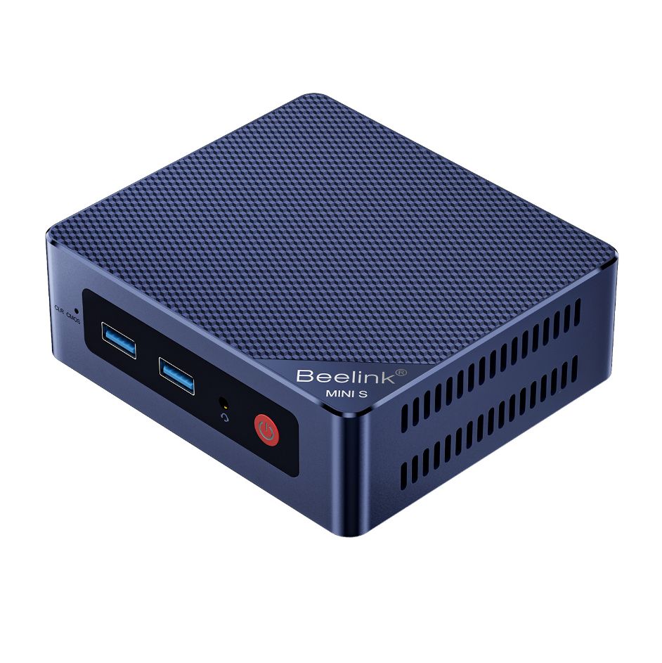 Beelink Мини-ПК MINI S N95 8G 256G (Intel N95, RAM 8 ГБ, SSD 256 ГБ, Intel UHD Graphics, Windows), MINI S N95 8G 256G, темно-синий