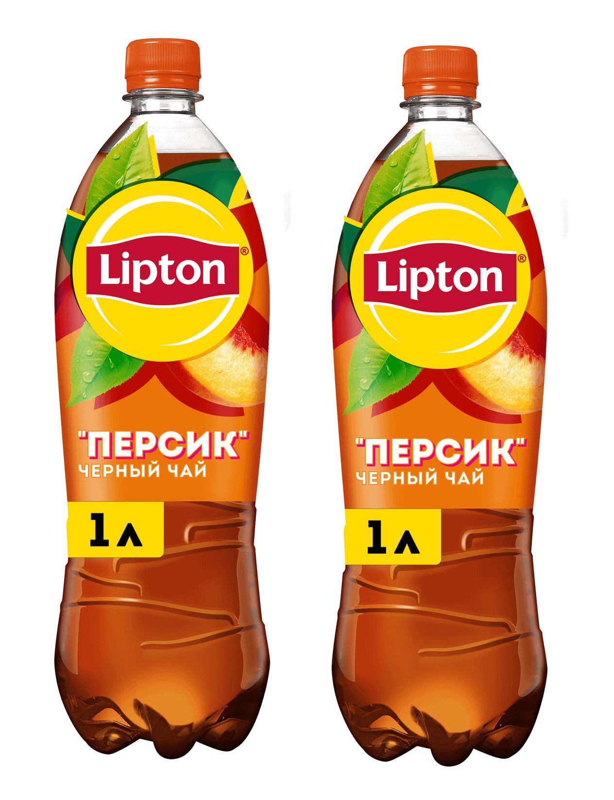 Холодный чай Lipton Черный Персик, 2 шт по 1 л