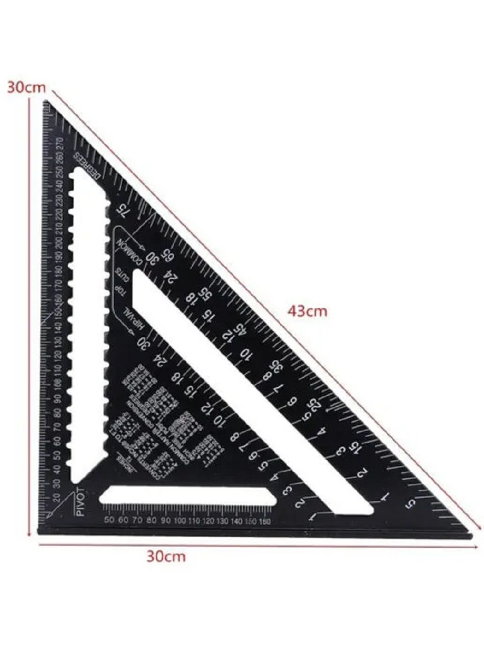 Угольник линейка свенсона 430 х 305 мм алюминий метрический столярный строительный кровельный