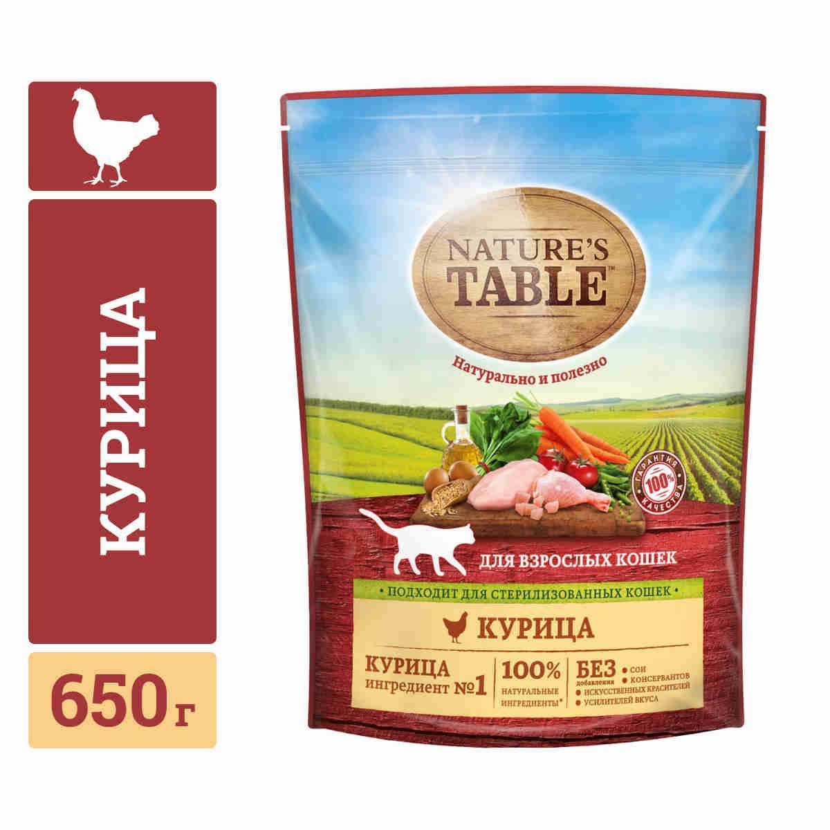 Сухой корм для кошек Nature’s Table™ Курица, 650г
