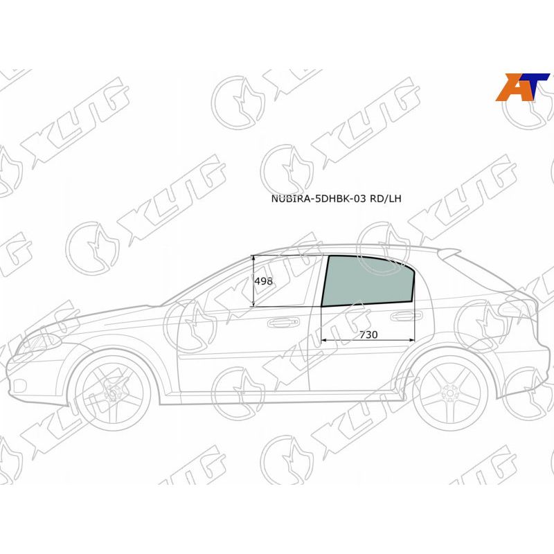 Стекло двери задней левой для Шевроле Лачетти хэтчбек 2004-2013, Chevrolet Lacetti хэтчбек стекло двери задней левой XYG NUBIRA-5DHBK-03 RD/LH