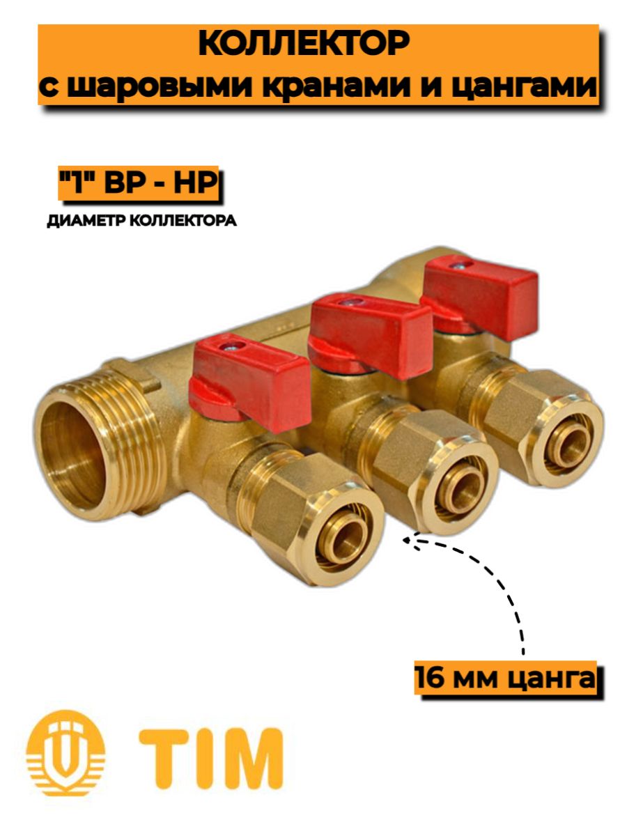 Коллектор с шаровыми кранами 3