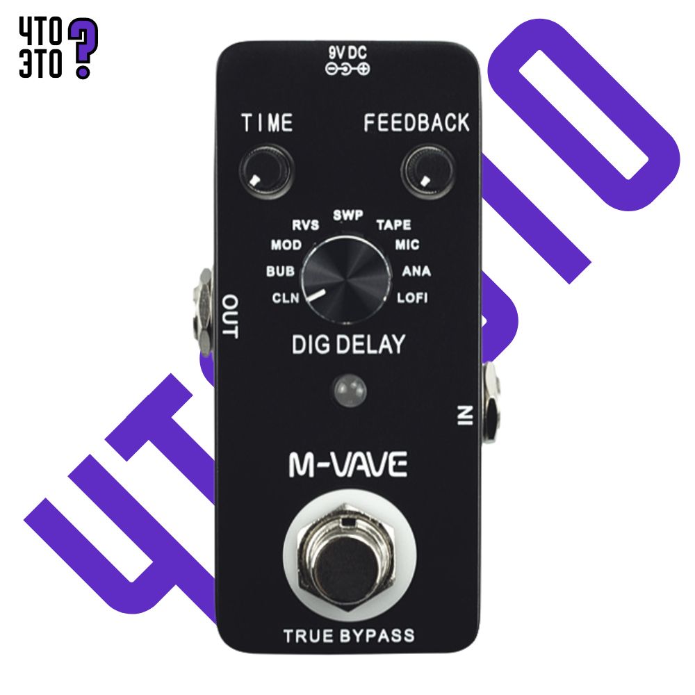 Педаль эффектов M-VAVE DIG DELAY с 9 эффектами