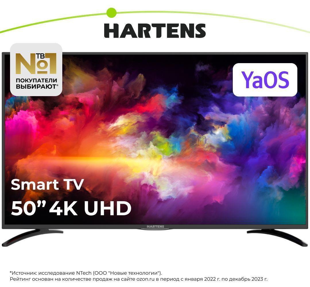 HartensТелевизорHTY-50UHD05B-S250"4KUHD,серыйметаллик.Уцененныйтовар