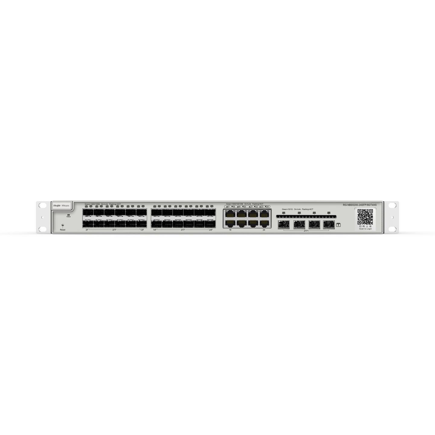 КоммутаторReyee(Ruijie)RG-NBS5200-24SFP/8GT4XS,управляемый,количествопортов:8x1Гбит/с