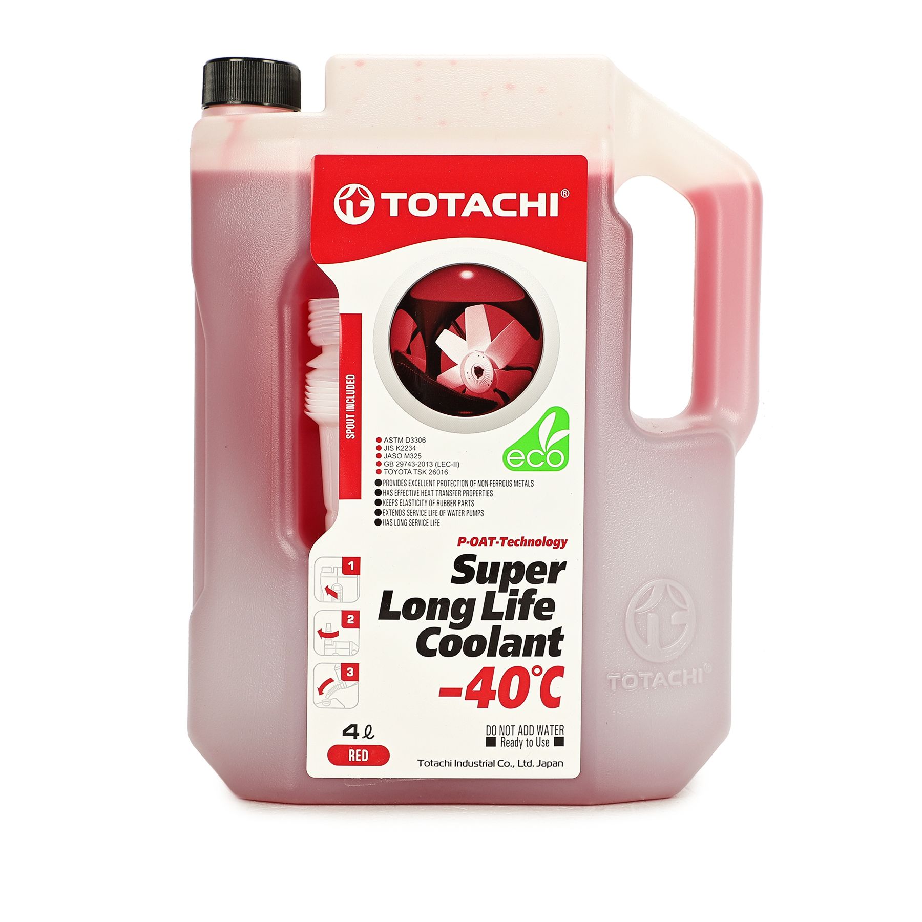 Жидкость охлаждающая низкозамерзающая TOTACHI SUPER LONG LIFE COOLANT Red -40C 4л