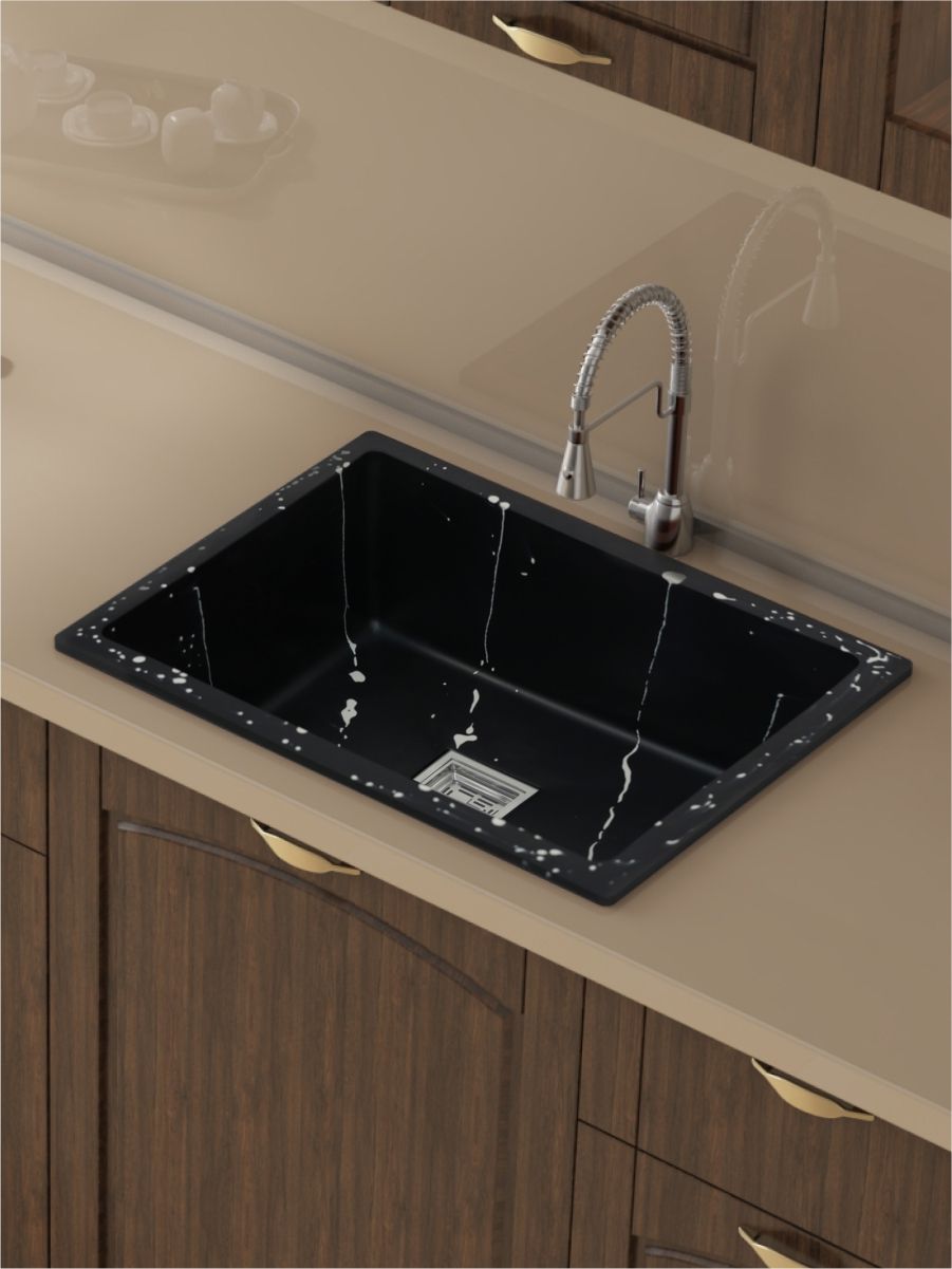 Мойка для кухни I Build Quartz Black with White