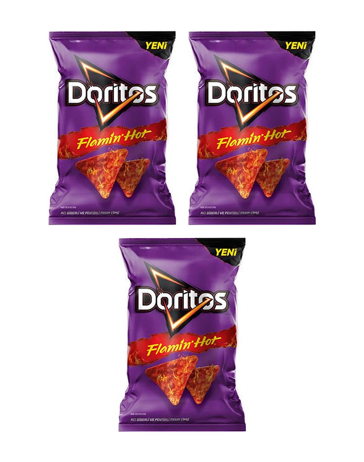 Кукурузные чипсы Doritos Flamin Hot, 3 уп по 70 гр