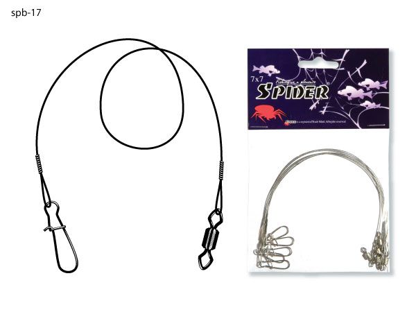 Поводок Spider 7х7 SPB-17G 12кг 20см green