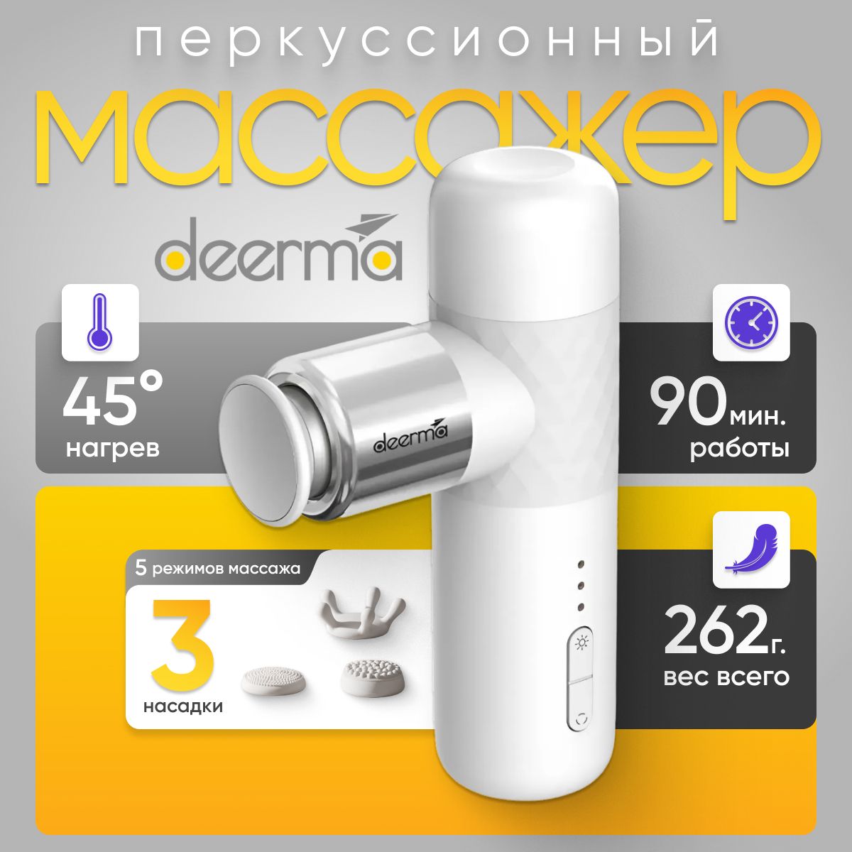 Перкуссионный массажный пистолет Deerma DEM-M102G White EU