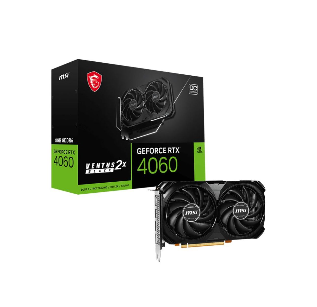 MSIВидеокартаGeForceRTX4060VENTUS2XBLACKOC8ГБ(RTX4060VENTUS2XBLACK8G)