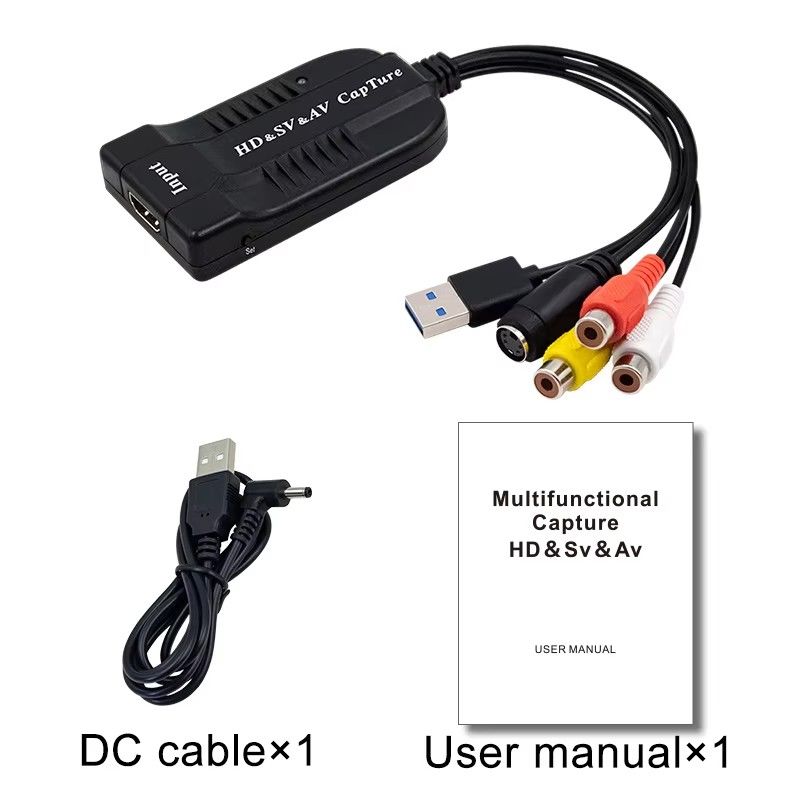 МногофункциональнаякартасборавидеоUSB2.0HD&SV&Av,1080P,дляVHS,DVD,PS4ноутбуковит.д