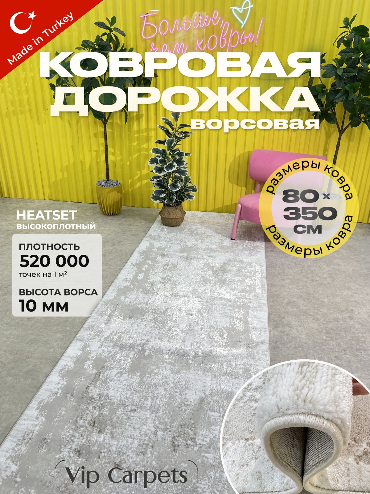 Ковроваядорожкавприхожую80х350смТурция