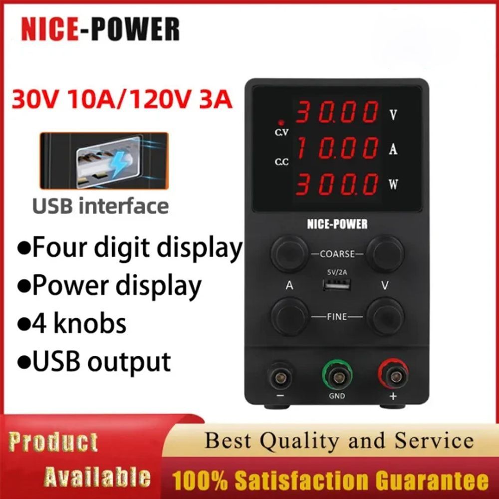 ЛабораторныйблокпитанияNicePower30V-10ASPS3010черный/Источникпитания