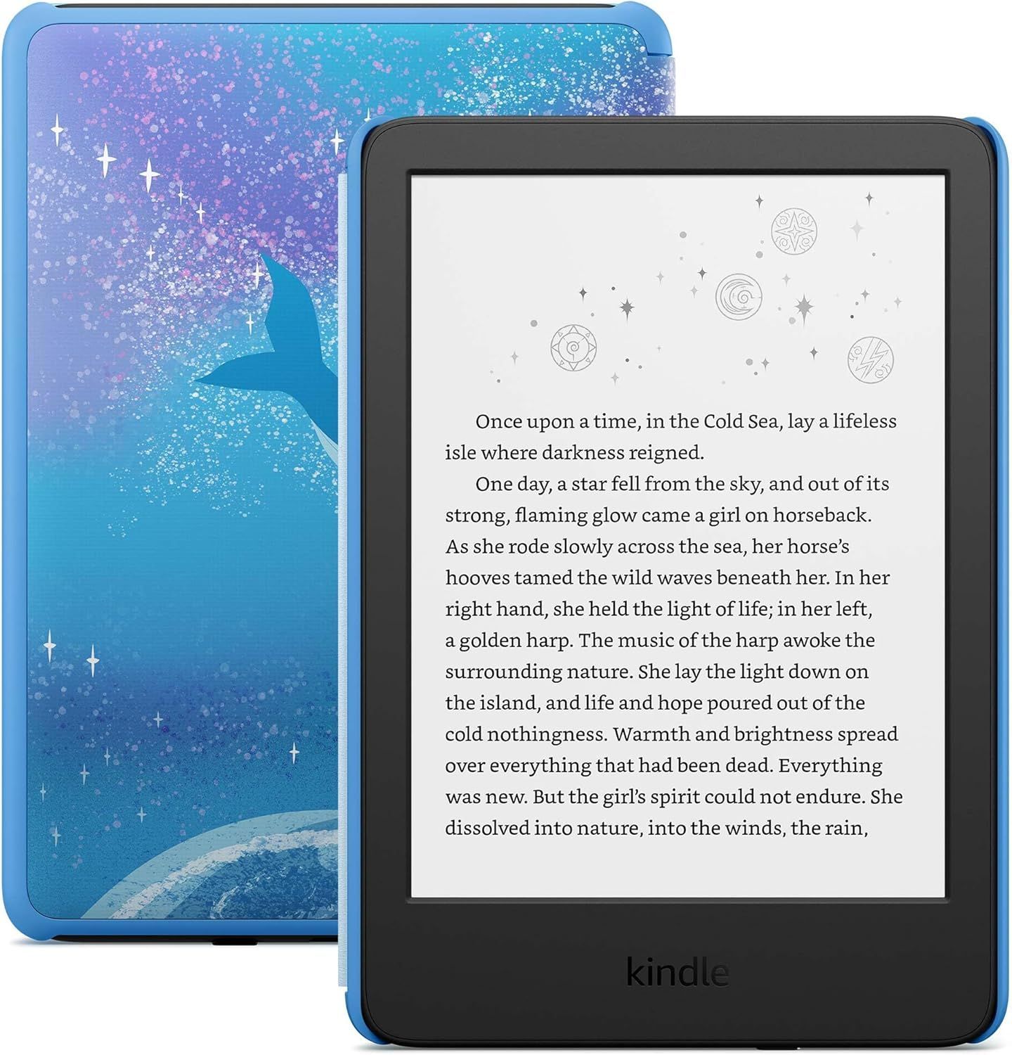 Amazon Kindle 2022 (11th Gen) 16Gb с чехлом Space Whale, Электронная книга Amazon Kindle Kids (11th Gen) 16Gb Space Whale