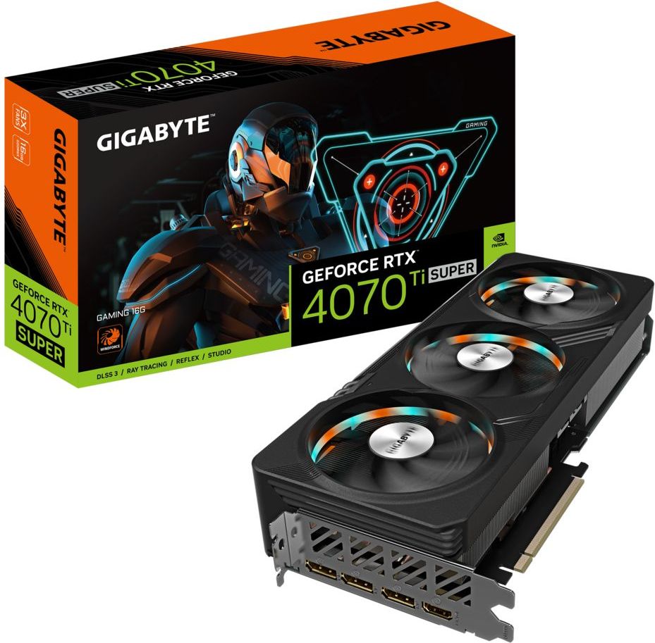 Gigabyte Видеокарта GeForce RTX 4070 Ti SUPER GAMING 16 ГБ (GV-N407TSGAMING-16GD)