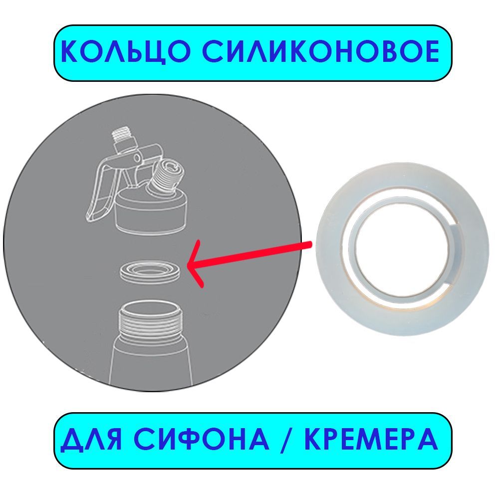 Прокладка силиконовая (кольцо) для кремеров и кулинарных сифонов, универсальная