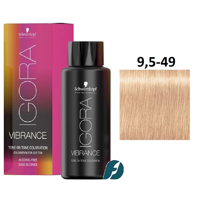 Schwarzkopf Professional Igora Vibrance 9,5-49 Краска для волос - Светлый блондин пастельный перламутровый, 60мл