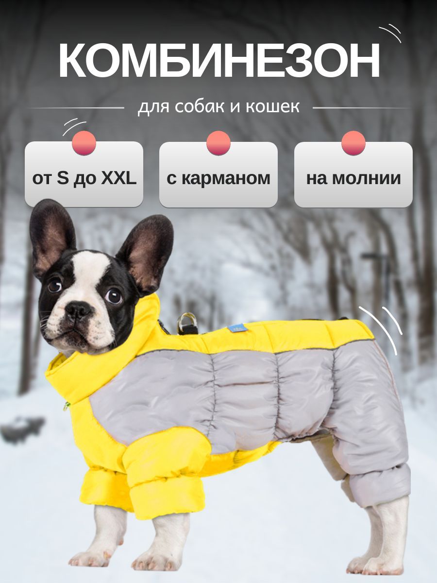 Комбинезон для собак мелких пород и кошек Arnydog "Safe" желтый, L (32 см)